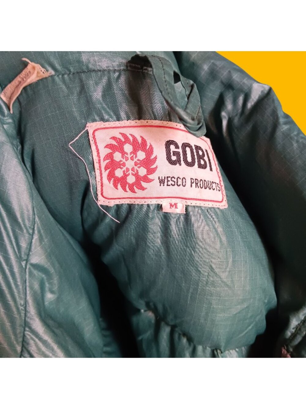 Vintage Medium Down Puffer Jacket Gobi Wesco Green 1980's Taiwan Zip Bomber